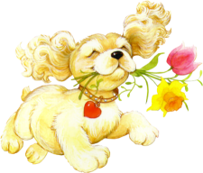Puppy vous offres des fleurs