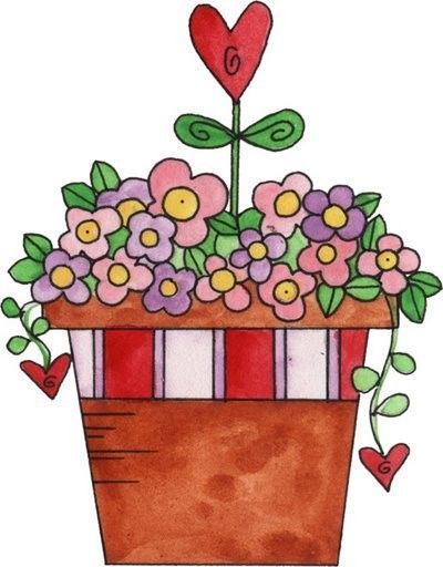 Jolies fleurs en pots