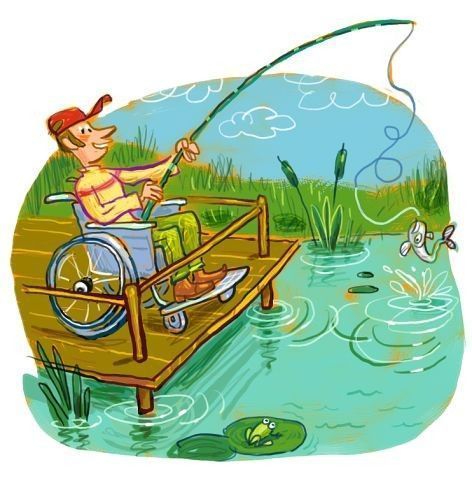 Un pêcheur au bord de l'eau ...